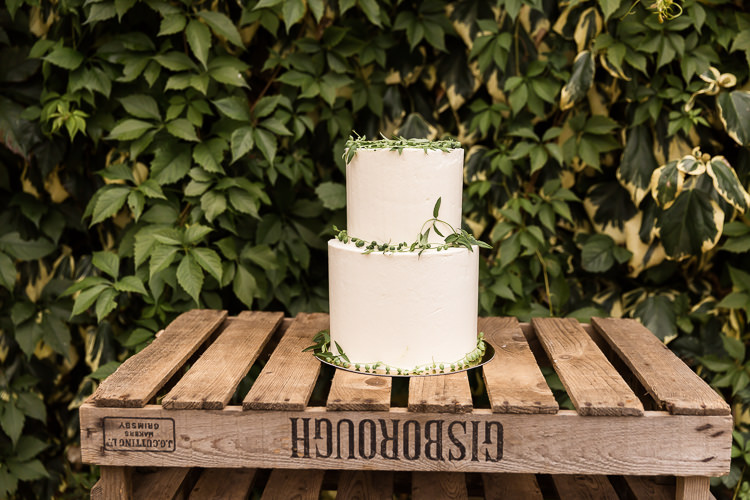Wooden Cake Table Organic Rustic Greenery Wedding Ideas http://sarahbrookesphotography.com/