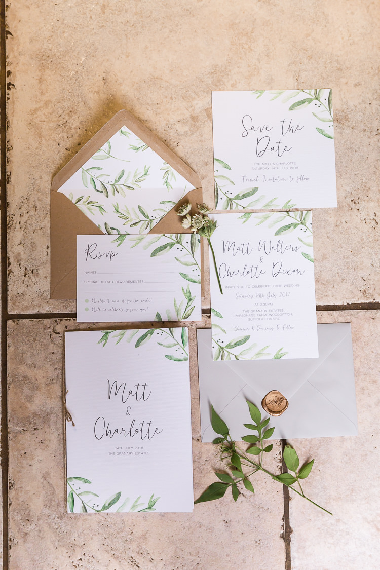 Stationery Botanical Calligraphy Wax Seal Envelope Invites Invitations Organic Rustic Greenery Wedding Ideas http://sarahbrookesphotography.com/