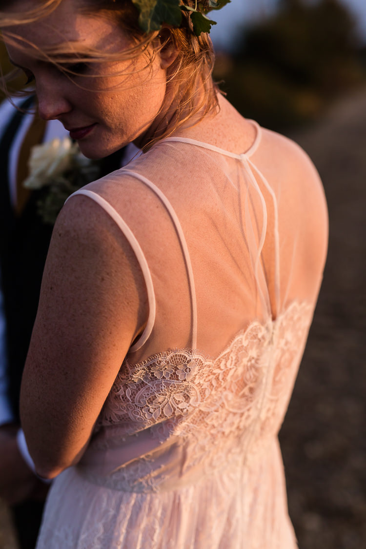 Lace Polka Dot Tulle Dress Bride Bridal Gown Flowing Boho Organic Rustic Greenery Wedding Ideas http://sarahbrookesphotography.com/