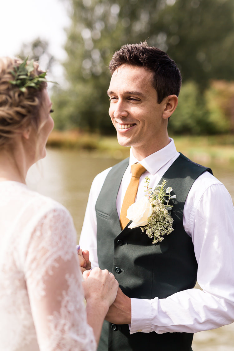 Groom Style Waistcoat Yellow Tie Organic Rustic Greenery Wedding Ideas http://sarahbrookesphotography.com/