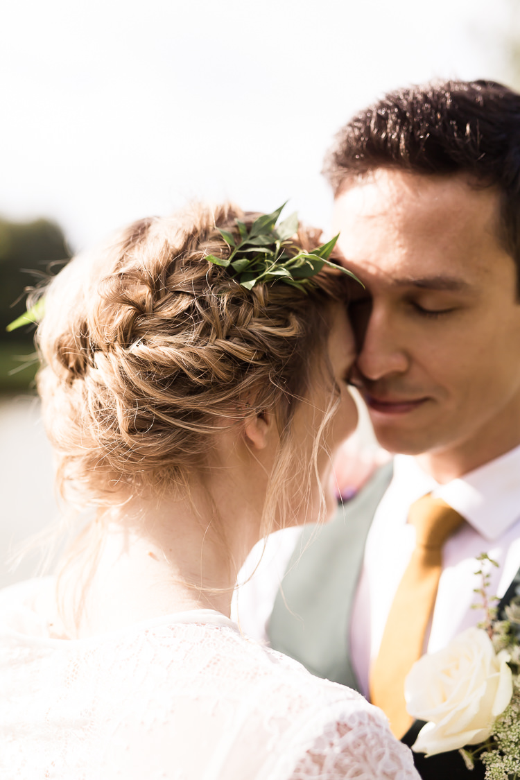 Hair Bride Bridal Messy Plaits Braids Up Do Style Organic Rustic Greenery Wedding Ideas http://sarahbrookesphotography.com/