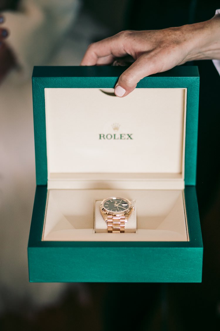 Wedding Morning Gift Rolex Watch Bride Groom | Festive Glamour Christmas New Years Eve Wedding http://www.stevendrayimages.com/