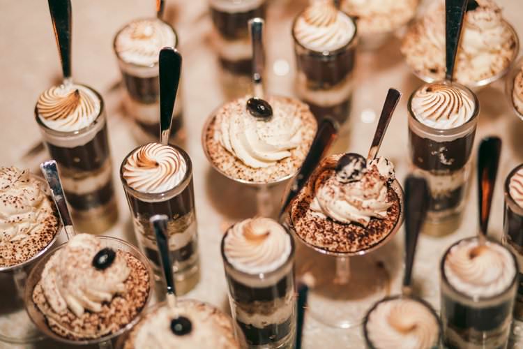 Winter Warmer Desserts Chocolate Coffee Glasses | Festive Glamour Christmas New Years Eve Wedding http://www.stevendrayimages.com/