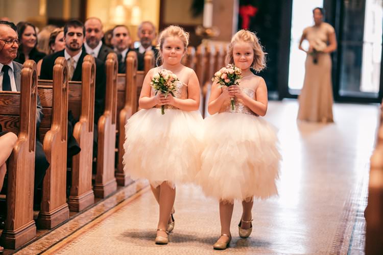 Winter Decor Aisle Flower Girls Bouquets Tulle Tutus | Festive Glamour Christmas New Years Eve Wedding http://www.stevendrayimages.com/