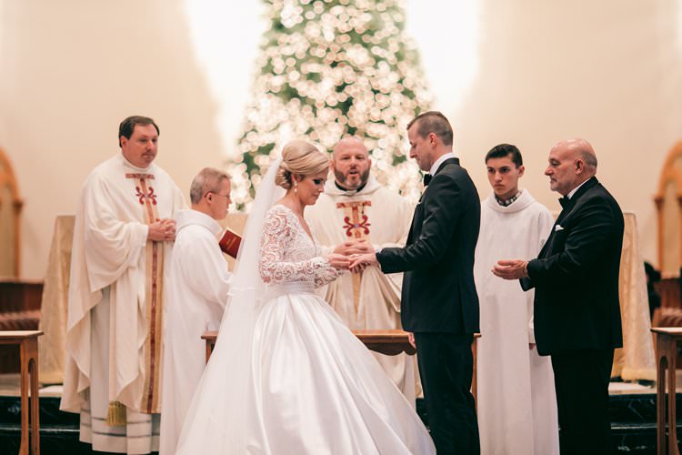 Ceremony Rings Tree Church Cathedral Decor Bride Groom | Festive Glamour Christmas New Years Eve Wedding http://www.stevendrayimages.com/