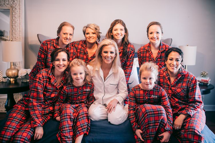 Bridal Party Prep Pyjamas Check Red Bridemaids Flower Girls | Festive Glamour Christmas New Years Eve Wedding http://www.stevendrayimages.com/