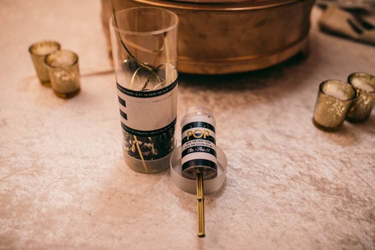 White Black Gold Pop Confetti Cylinder Glam Table Decor | Festive Glamour Christmas New Years Eve Wedding http://www.stevendrayimages.com/