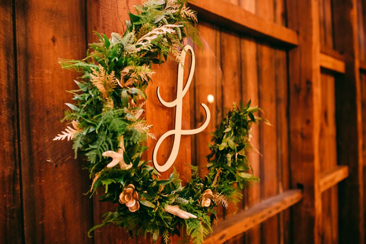 Winter Garland Foliage Wreath Monogram Perspex Acrylic | Festive Glamour Christmas New Years Eve Wedding http://www.stevendrayimages.com/