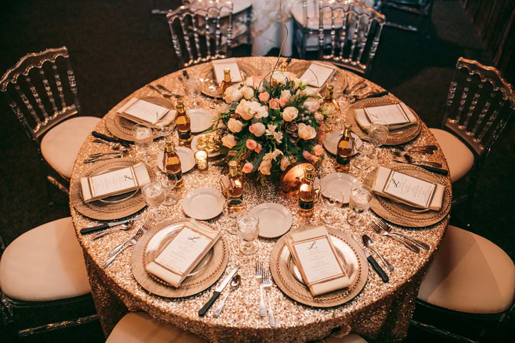 Sequin Gold Glass Perspex Chairs Wood Charger Plates Glam Table Decor | Festive Glamour Christmas New Years Eve Wedding http://www.stevendrayimages.com/