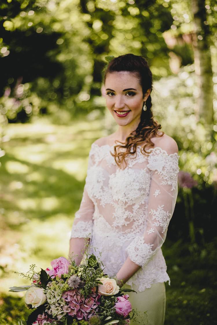 Dress Gown Bride Bridal Lace Sleeves Top Romantic Luxe Wedding Ideas in the Country http://benjaminmathers.co.uk/
