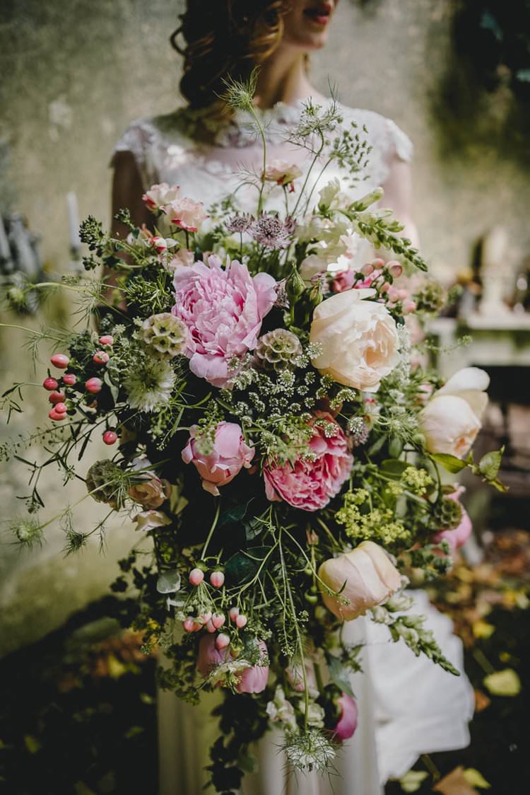 Pink Bouquet Flowers Bride Bridal Peony Peonies Rose Romantic Luxe Wedding Ideas in the Country http://benjaminmathers.co.uk/