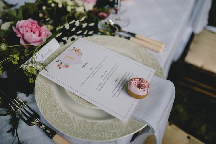 Pink Gold Floral Stationery Invites Menu Romantic Luxe Wedding Ideas in the Country http://benjaminmathers.co.uk/