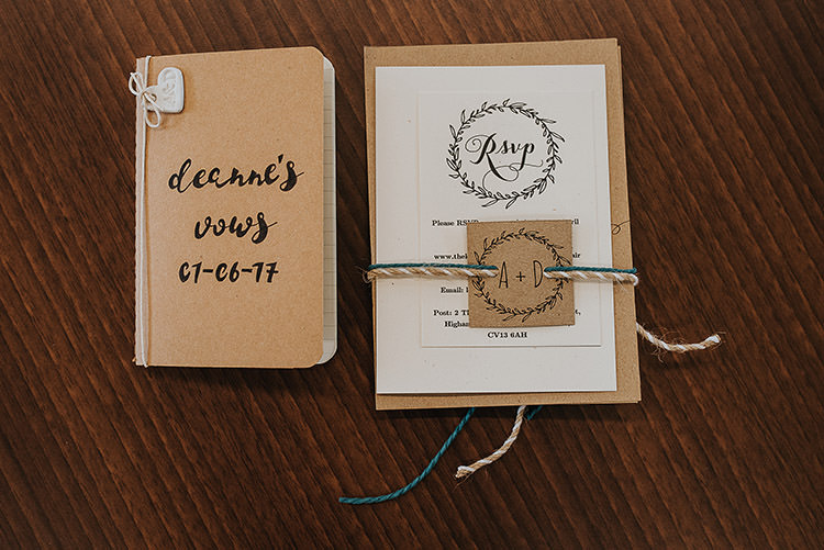 Kraft Stationery Brown Paper Invites Invitations Twine Happy Crafty Summer Farm Wedding http://twigandvine.photography/