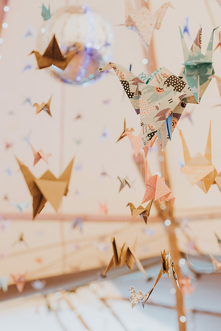 Origami Cranes Happy Crafty Summer Farm Wedding http://twigandvine.photography/