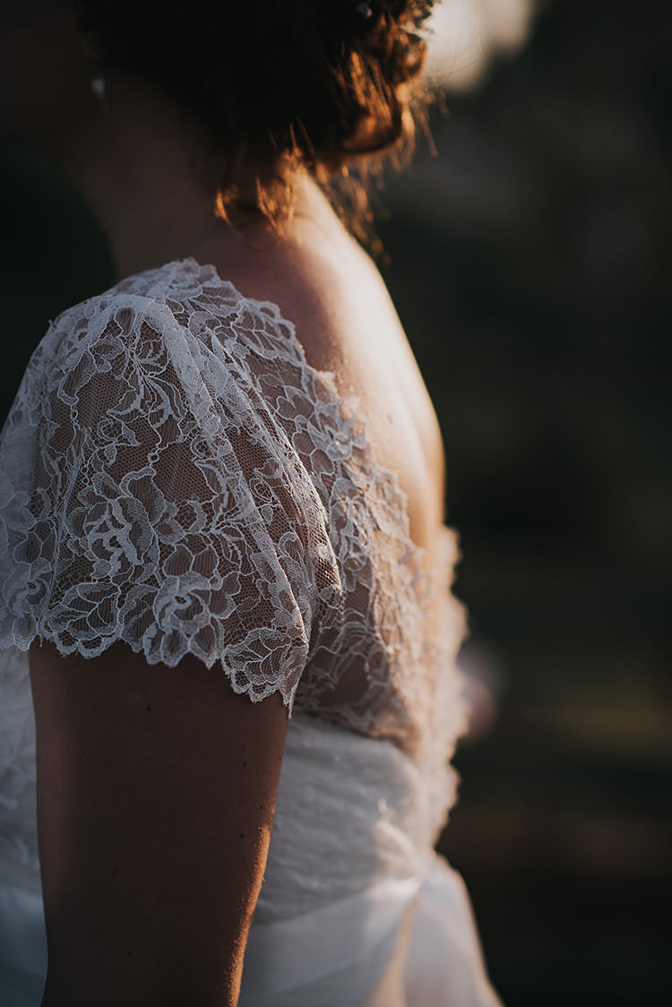 Lace Cap Sleeve Dress Gown Bride Bridal Happy Crafty Summer Farm Wedding http://twigandvine.photography/