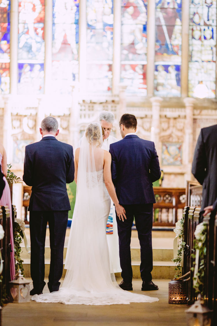 Bride Bridal Enzoani Fishtail Dress Gown Long Veil Navy Suit Rustic Cosy Autumn Wedding Lake District http://hayleybaxterphotography.com/