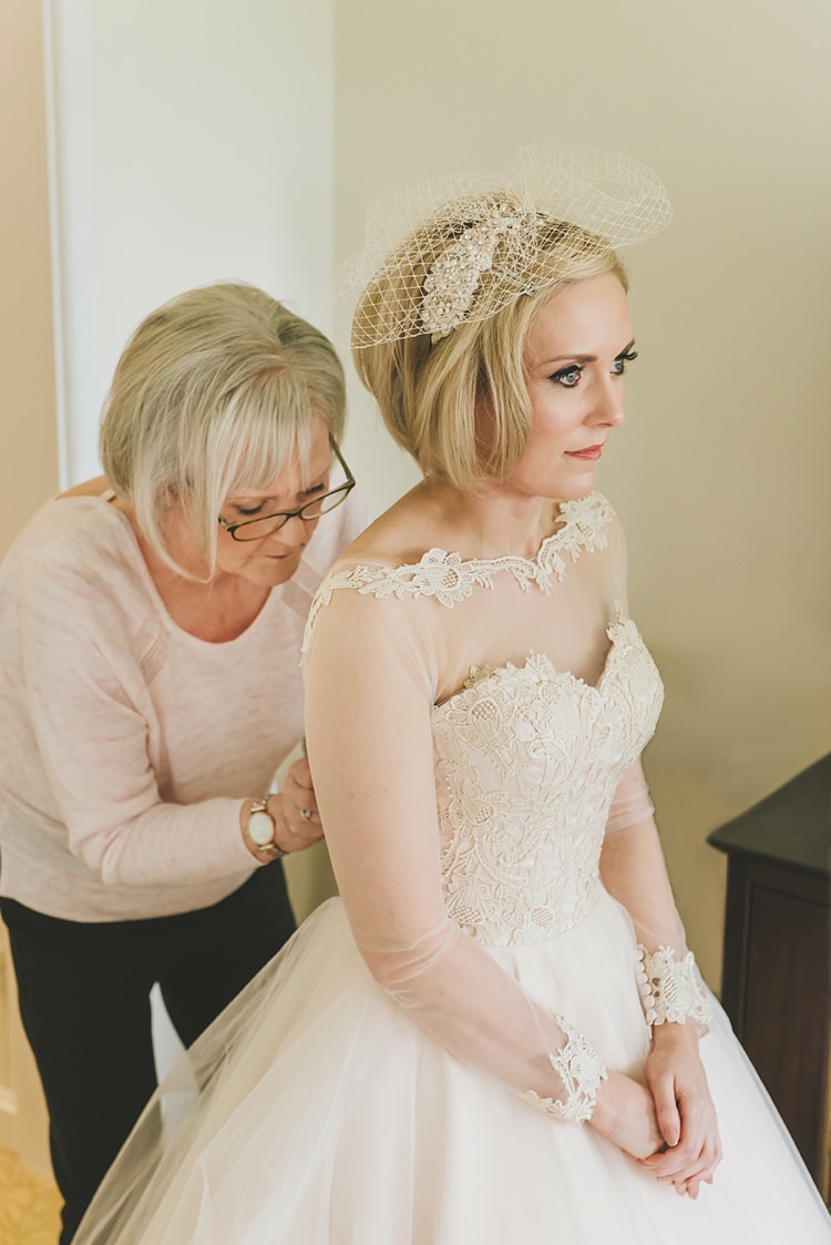 Sheer Sleeves Lace Dress Gown Bride Bridal Untraditional Pretty Travel Barn Wedding https://www.georgimabee.com/