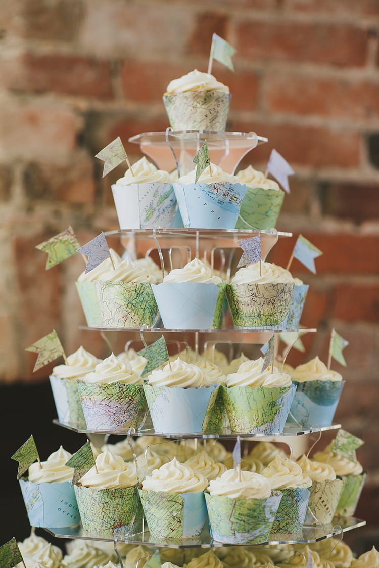 Cupcake Tower Untraditional Pretty Travel Barn Wedding https://www.georgimabee.com/