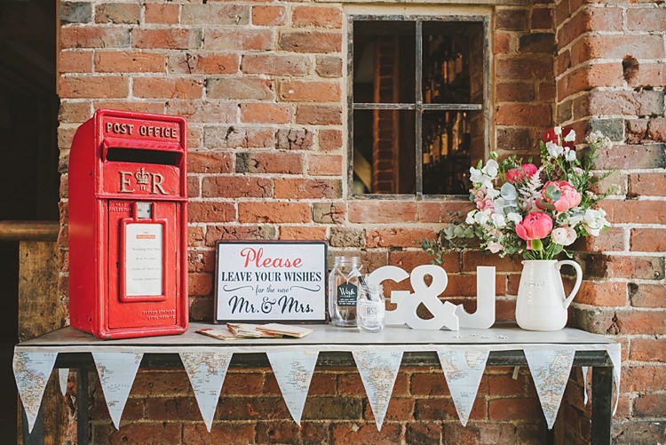 Card Post Box Untraditional Pretty Travel Barn Wedding https://www.georgimabee.com/