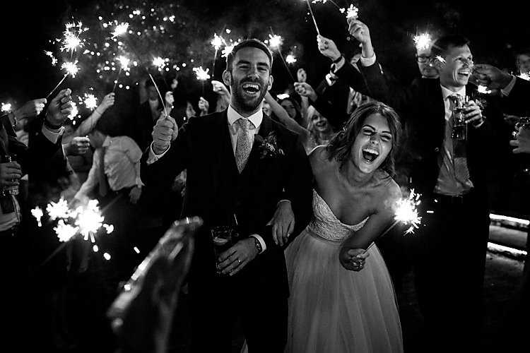 Sparklers Bride Groom Chic Country Cotswolds Barn Wedding http://annabphotography.co.uk/