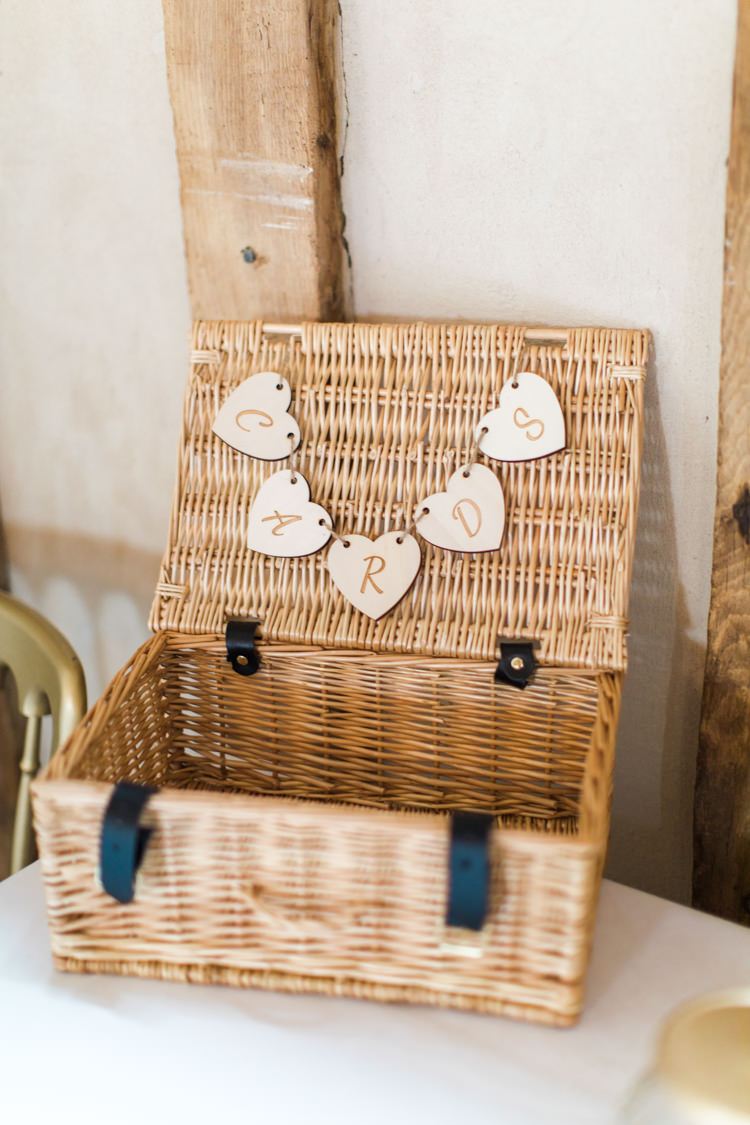 Card Basket Hamper Pastels Gold Pretty Summer Barn Wedding http://summerlilystudio.com/