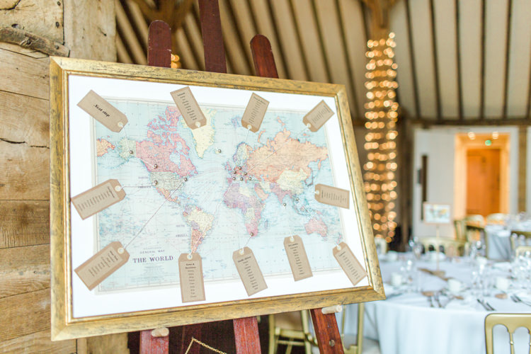 Map Travel Seating Plan Table Chart Pastels Gold Pretty Summer Barn Wedding http://summerlilystudio.com/