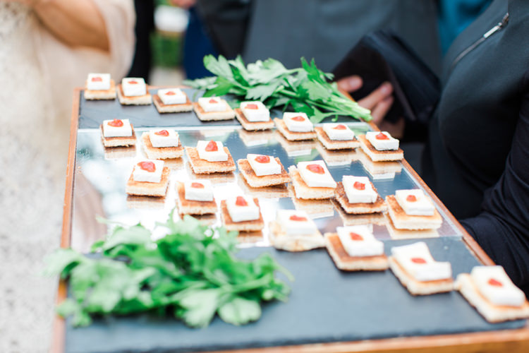 Canapes Pastels Gold Pretty Summer Barn Wedding http://summerlilystudio.com/