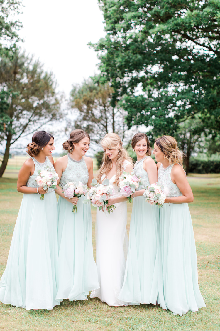 Mint Green Bridesmaid Dresses Long Maxi Pastels Gold Pretty Summer Barn Wedding http://summerlilystudio.com/