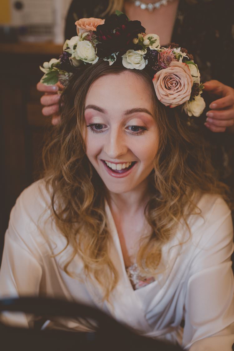 Flower Crown Bride Bridal Floral Headdress Bohemian Ethical Vegan Country Wedding http://laurarhianphotography.co.uk/