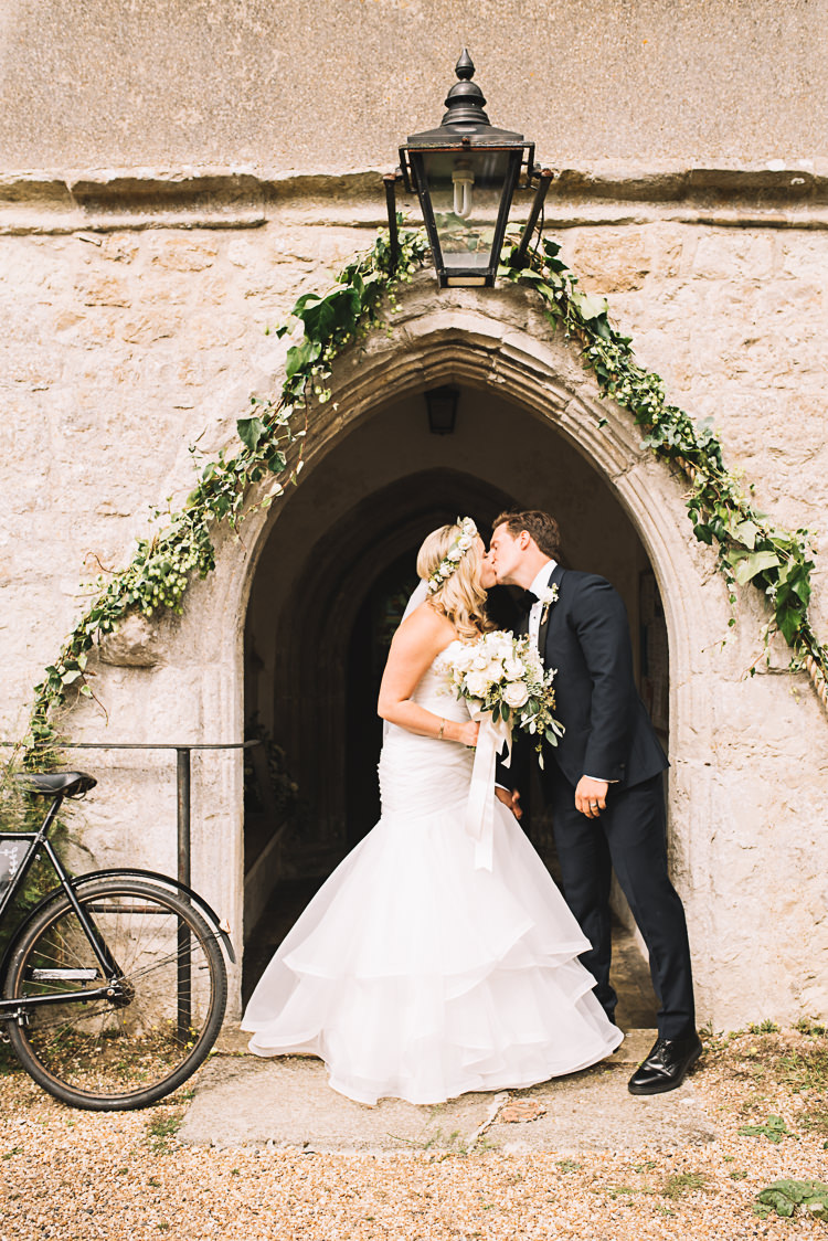 Church Flower Arch Greenery Door Tropical Boho Luxe Barn Wedding https://www.luciewatsonphotography.com/