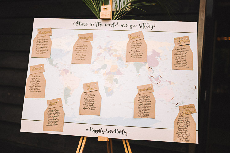 Map Travel Seating Plan Table Chart Tropical Boho Luxe Barn Wedding https://www.luciewatsonphotography.com/