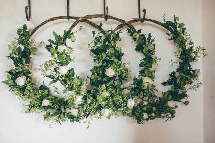 Floral Flower Hoops Bridesmaids Bouquet Foliage Natural Earthy Greenery Home Made Wedding http://rachellambertphotography.co.uk/