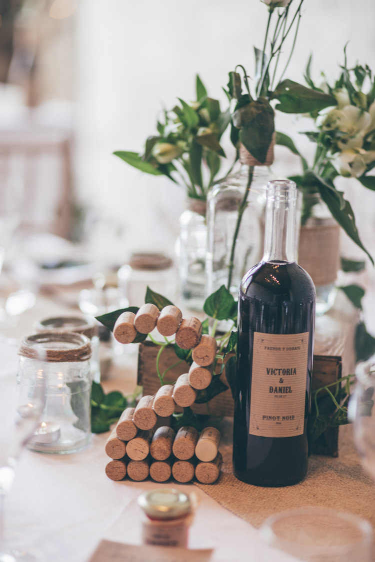 Cork Table Numbers Natural Earthy Greenery Home Made Wedding http://rachellambertphotography.co.uk/