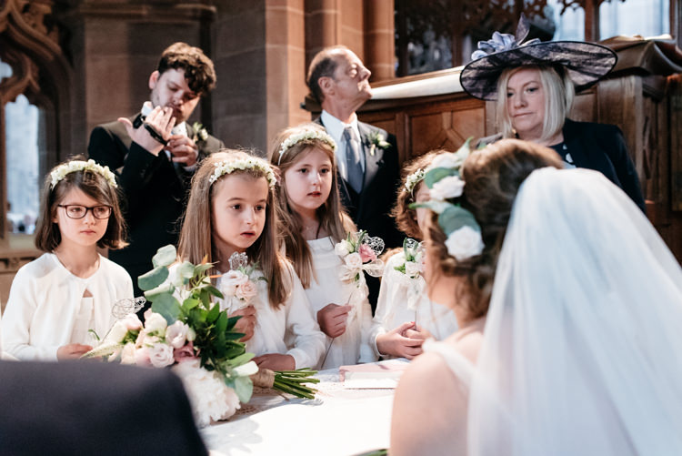 Bride Bridal Veil Watters Dress Gown Flower Floral Crown Flower Girls Relaxed Rustic Country Farm Wedding https://www.chris-seddon.co.uk/