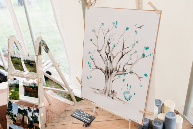 Card Table Thumbprint Tree Guest Book Step Ladder Photos Relaxed Rustic Country Farm Wedding https://www.chris-seddon.co.uk/