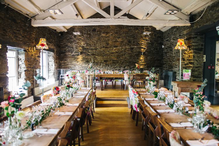 Mismatched Chairs Flowers Foliage Table Runners Colourful Floral Family Friendly Wedding http://www.sallytphoto.com/
