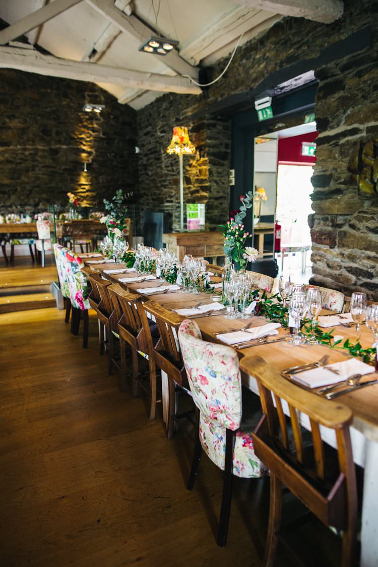 Mismatched Chairs Flowers Foliage Table Runners Colourful Floral Family Friendly Wedding http://www.sallytphoto.com/