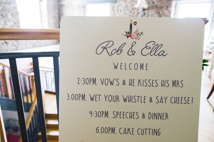 Order of the Day Timetable Modern Calligraphy Colourful Floral Family Friendly Wedding http://www.sallytphoto.com/