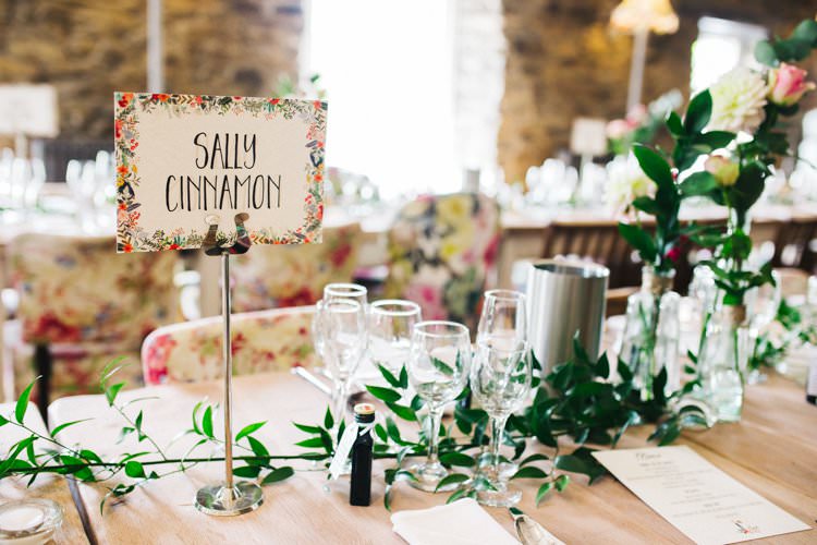 Table Name Centre Setting Foliage Colourful Floral Family Friendly Wedding http://www.sallytphoto.com/