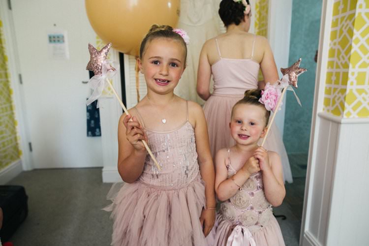 Flower Girls Tulle Dress Pink Bun Rose Star Wand Glitter Colourful Floral Family Friendly Wedding http://www.sallytphoto.com/