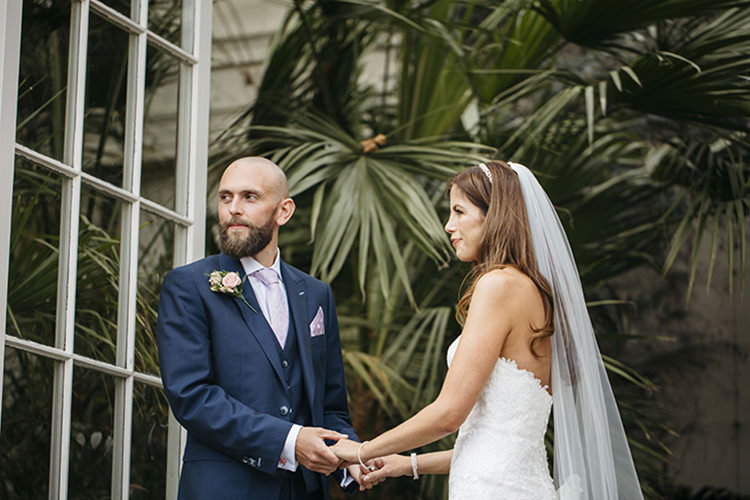 Bride Bridal Gown Dress Essence of Australia Sweetheart Neckline Cathedral Veil Fishtail Three Piece Suit Waistcoat Groom Navy Pretty Floral Boho Tipi Wedding https://www.kindredphotography.co.uk/
