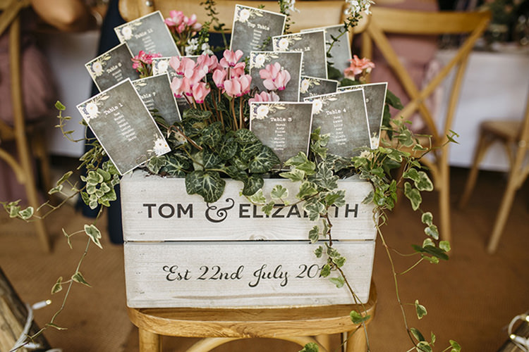 Table Plan Crate Florals Flowers Seating Chart Ivy Pretty Floral Boho Tipi Wedding https://www.kindredphotography.co.uk/