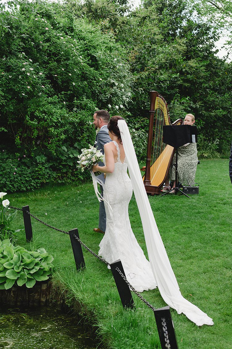 Catherdral Veil Bride Bridal Darling Peach Sage Green Grey Farm Wedding http://www.photographybybea.co.uk/