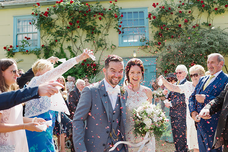 Confetti Throw Darling Peach Sage Green Grey Farm Wedding http://www.photographybybea.co.uk/