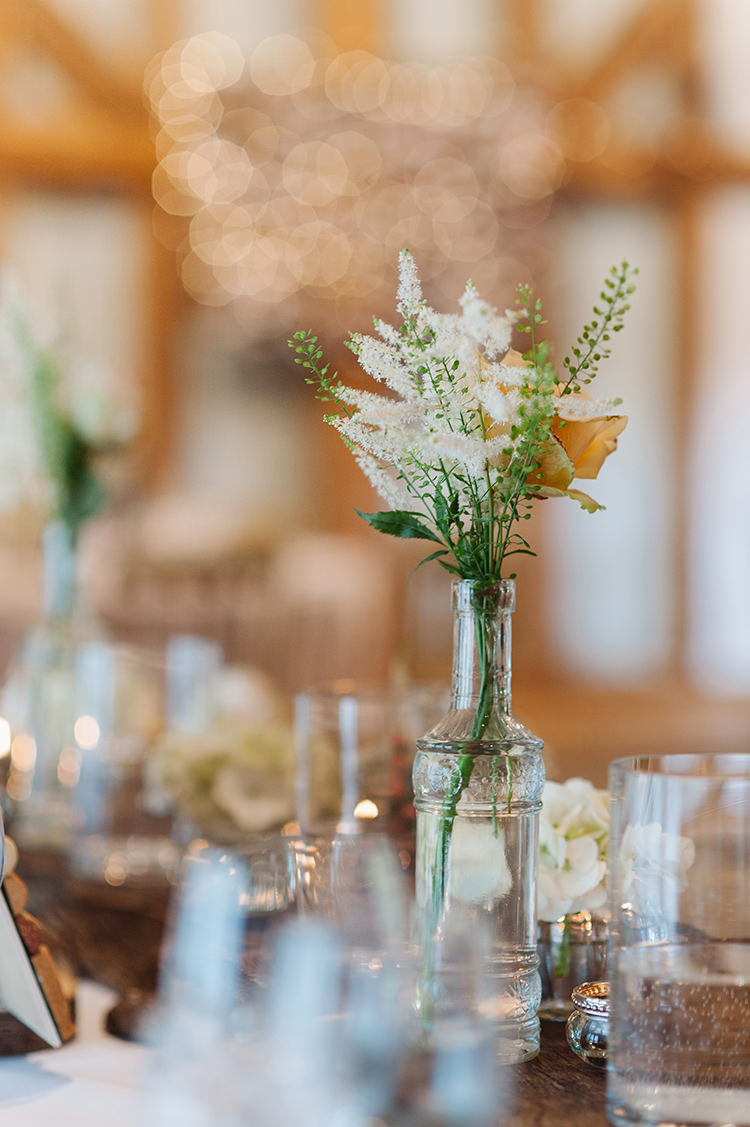 Bottle Flowers Astilbe Darling Peach Sage Green Grey Farm Wedding http://www.photographybybea.co.uk/