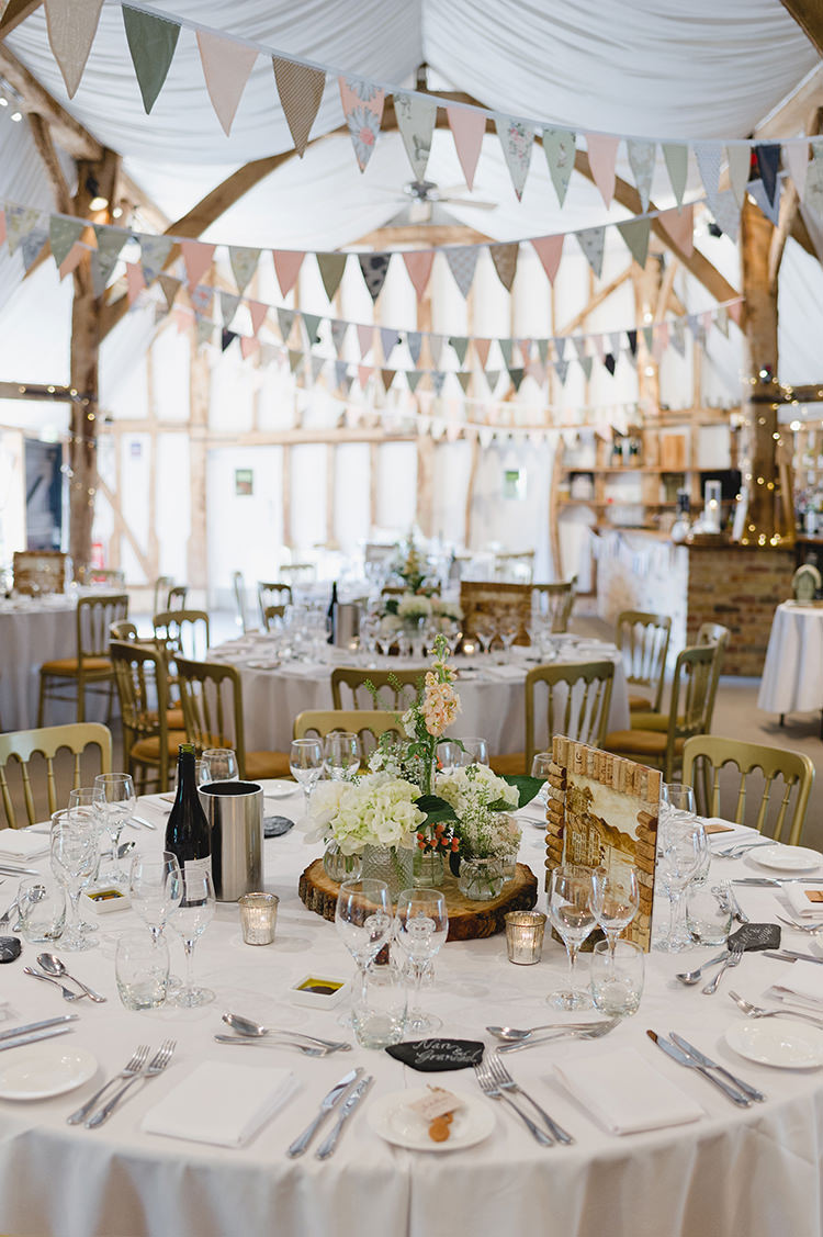 Barn South Farm Bunting Darling Peach Sage Green Grey Farm Wedding http://www.photographybybea.co.uk/