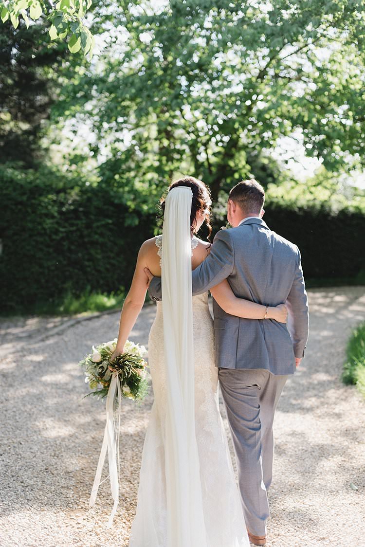 Long Cathedral Veil Bride Bridal Darling Peach Sage Green Grey Farm Wedding http://www.photographybybea.co.uk/ http://www.photographybybea.co.uk/