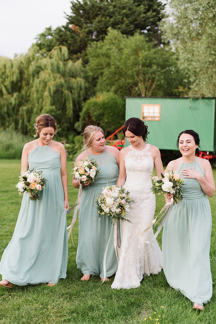 Long Maxi Dresses Bridesmaids Darling Peach Sage Green Grey Farm Wedding http://www.photographybybea.co.uk/