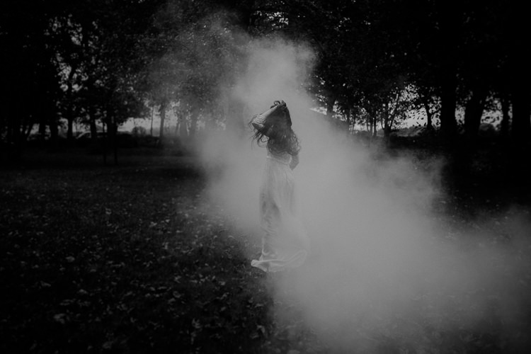 Smoke Bombs Moody Ethereal Winter Woodland Wedding Ideas http://belleartphotography.co.uk/