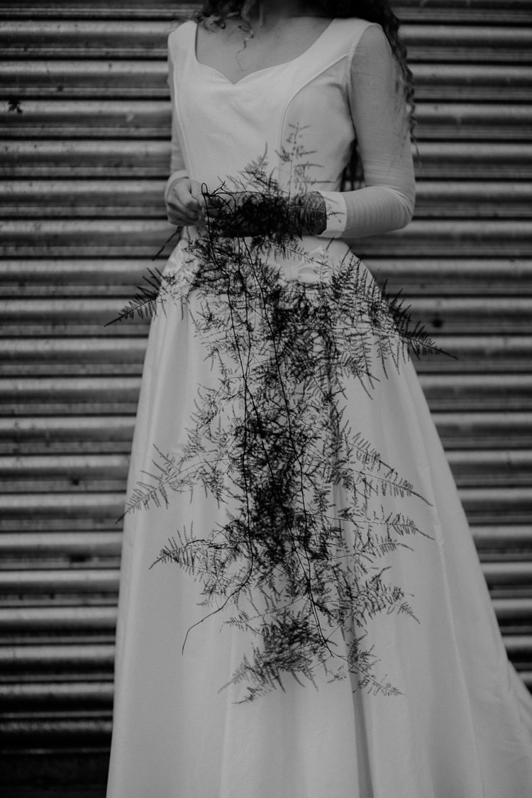 Bouquet Flowers Bride Bridal Wild Natural Black Red Greenery Ferns Moody Ethereal Winter Woodland Wedding Ideas http://belleartphotography.co.uk/